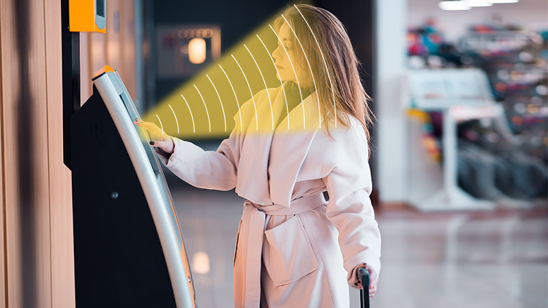 自助值機設(shè)備定向發(fā)聲示意圖