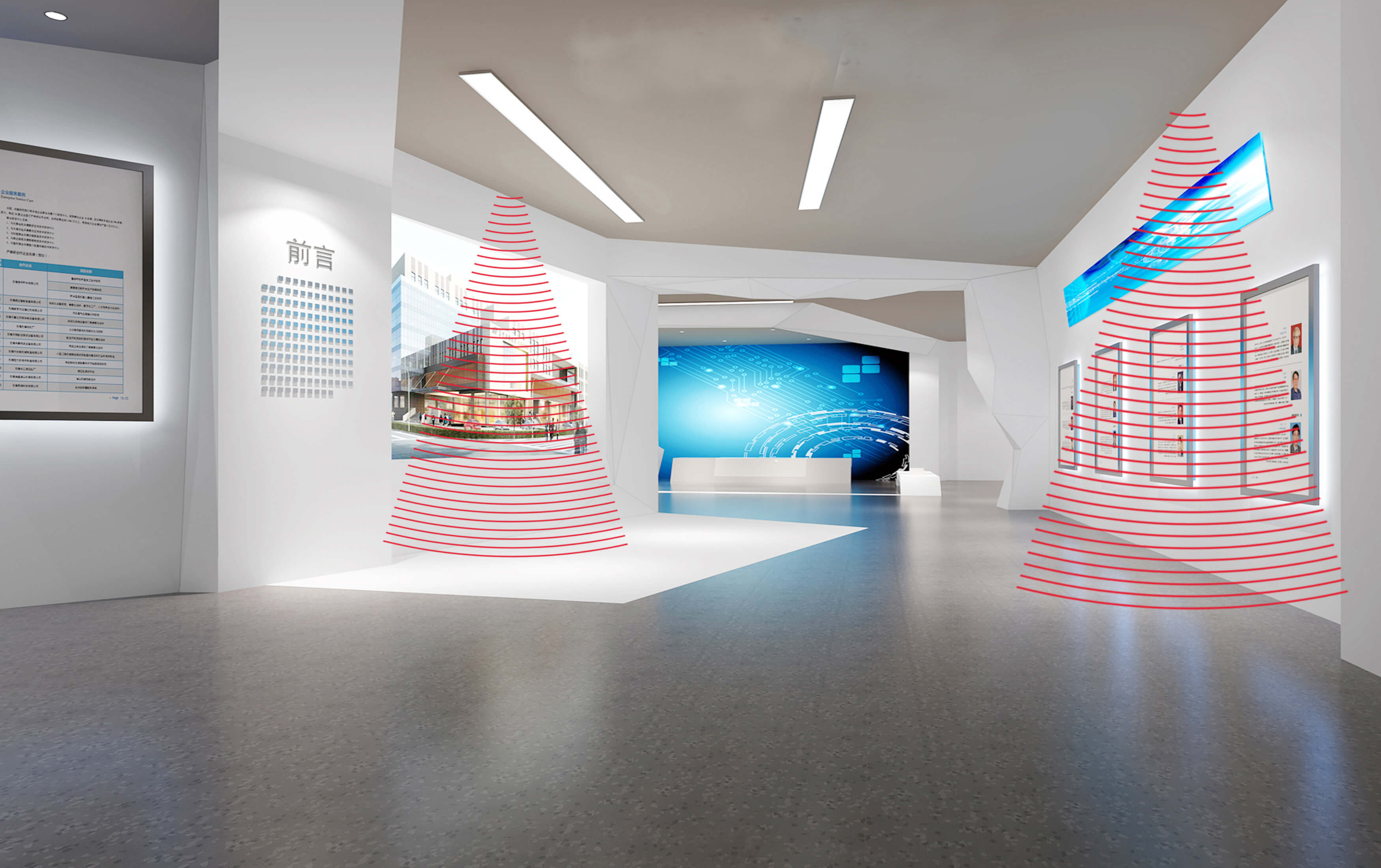 清聽聲學定向音響聚音寶用在展廳效果圖